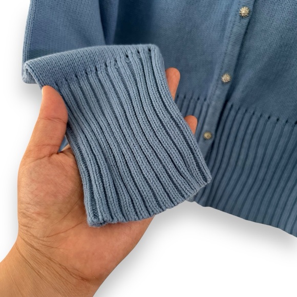 Vintage Casual Corner Annex Ice Blue Cardigan Sparkly Buttons Cottagecore XL - Picture 5 of 12